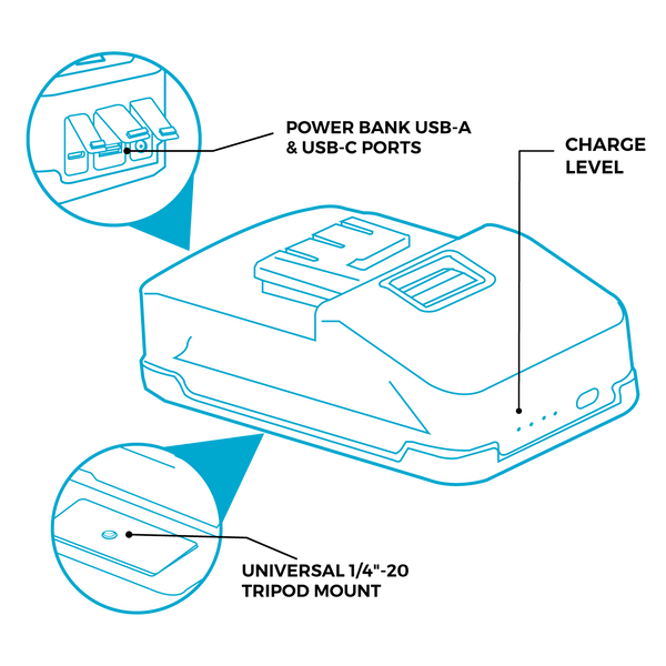 20V* Maximum Power 2Ah Battery Pack & Power Bank